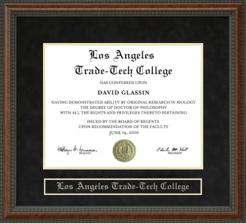 Los Angeles Trade-Tech College (LATTC) Diploma Frame