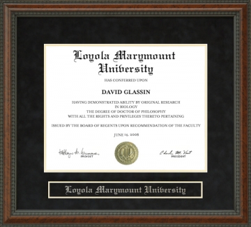 Loyola Marymount University (LMU) Diploma Frame