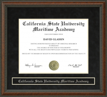 California State University Maritime Academy Diploma Frame