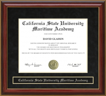 California State University Maritime Academy Mahogany Diploma Frame