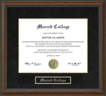 Merced College Diploma Frame