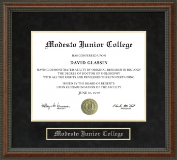 Modesto Junior College (MJC) Diploma Frame