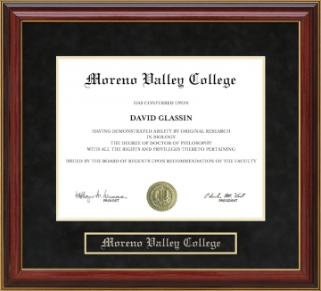 Moreno Valley College Mahogany Diploma Frame