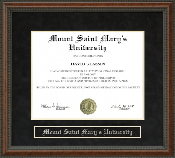 Mount Saint Mary's University Diploma Frame