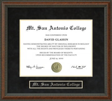 Mt. San Antonio College (Mt. Sac) Diploma Frame