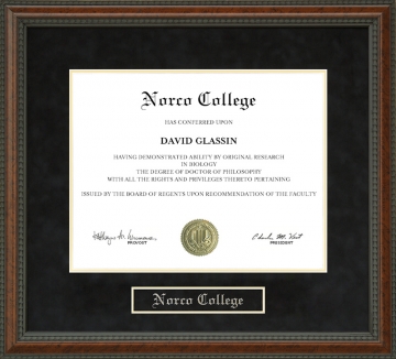 Norco College Diploma Frame