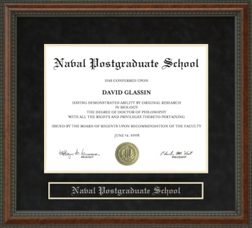 Naval Postgraduate School (NPS) Diploma Frame