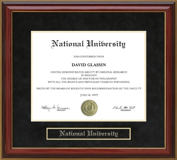 National University (NU) Mahogany Diploma Frame