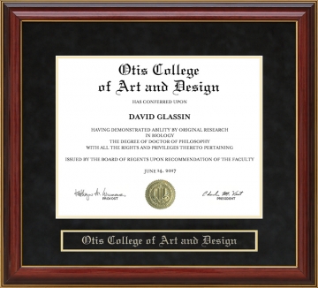 Otis College of Art and Design Mahogany Diploma Frame