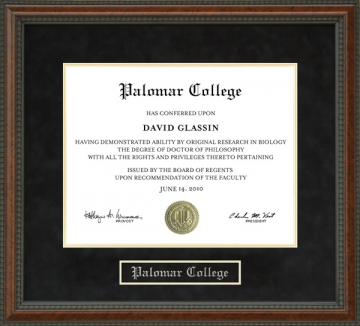 Palomar College Diploma Frame