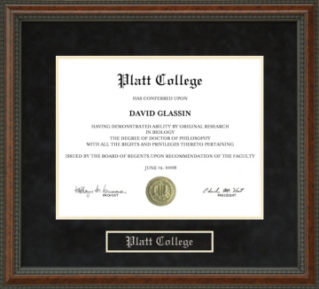 Platt College Diploma Frame