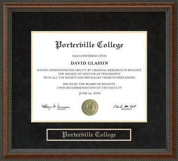 Porterville College Diploma Frame