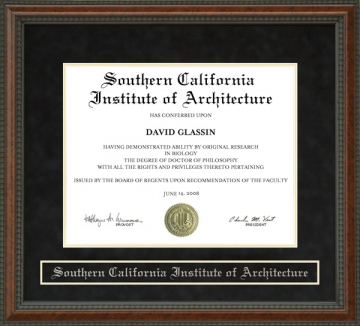 Southern California Institute of Architecture (SCI-ARC) Diploma Frame