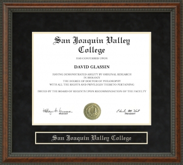 San Joaquin Valley College Diploma Frame