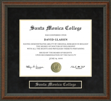 Santa Monica College (SMC) Diploma Frame