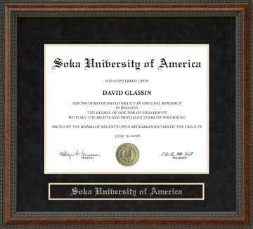 Soka University of America (SUA) Diploma Frame