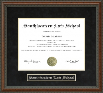 Southwestern Law School Diploma Frame