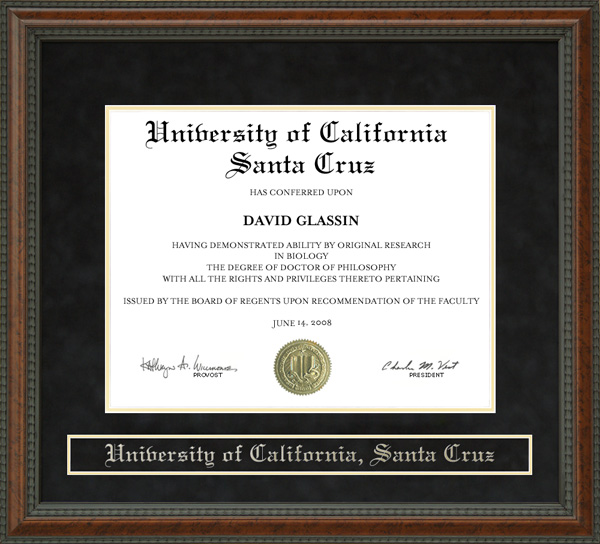 University of California Santa Cruz UCSC Diploma Frame by Wordyisms