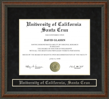 University of California, Santa Cruz (UCSC) Diploma Frame