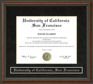 University of California, San Francisco (UCSF) Diploma Frame