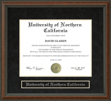 University of Northern California Diploma Frame