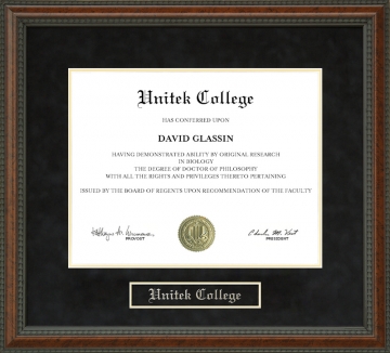 Unitek College Diploma Frame