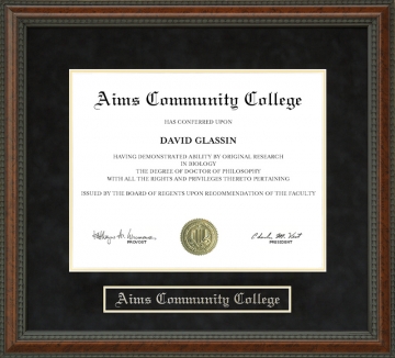 Aims Community College Diploma Frame