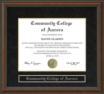 Community College of Aurora Diploma Frame