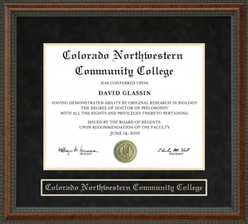 Colorado Northwestern Community College (CNCC) Diploma Frame