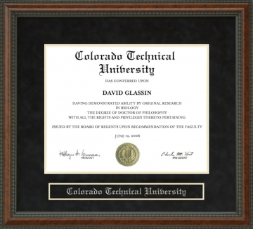 Colorado Technical University (CTU) Diploma Frame