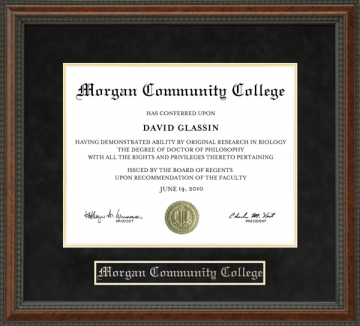 Morgan Community College Diploma Frame