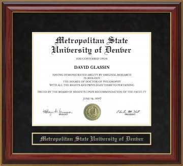 Metropolitan State University of Denver (MSU Denver) Mahogany Diploma Frame