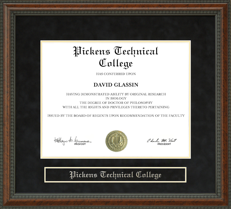 Pickens Technical College Diploma Frame By Wordyisms