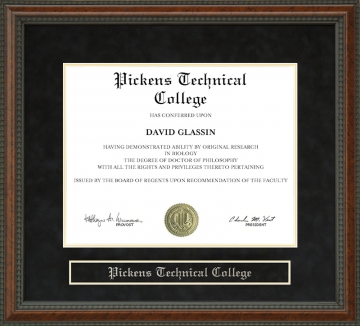 Pickens Technical College Diploma Frame