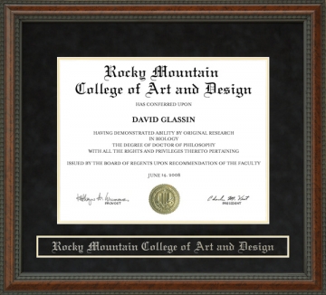 Rocky Mountain College of Art and Design (RMCAD) Diploma Frame