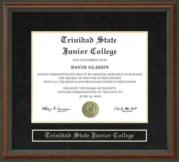 Trinidad State Junior College (TSJC) Diploma Frame