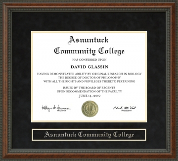 Asnuntuck Community College Diploma Frame