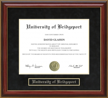 University of Bridgeport Mahogany Diploma Frame