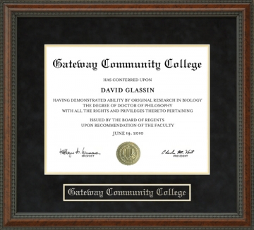 Gateway Community College Diploma Frame