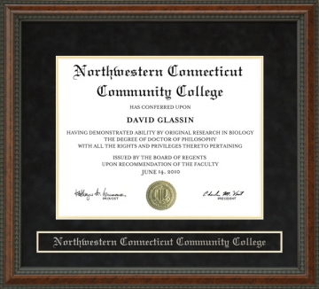 Northwestern Connecticut Community College (NCCC) Diploma Frame