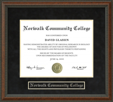 Norwalk Community College Diploma Frame