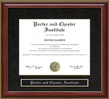 Porter and Chester Institute Mahogany Diploma Frame