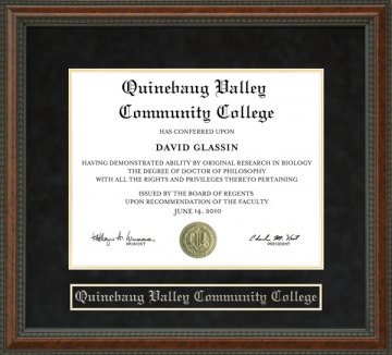 Quinebaug Valley Community College (QVCC) Diploma Frame