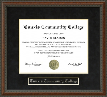 Tunxis Community College Diploma Frame