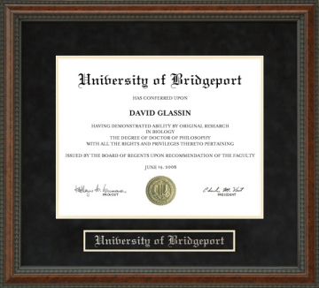 University of Bridgeport (UB) Diploma Frame