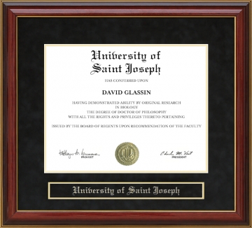 University of Saint Joseph Mahogany Diploma Frame