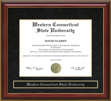 Western Connecticut State University (WestConn) Mahogany Diploma Frame