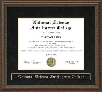 National Defense Intelligence College (NDIC) Diploma Frame