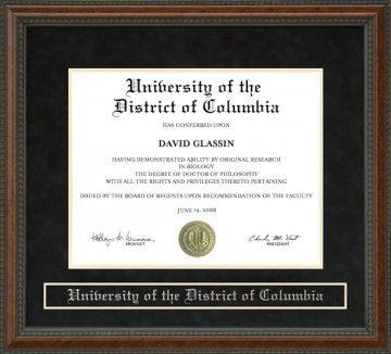 University of the District of Columbia (UDC) Diploma Frame