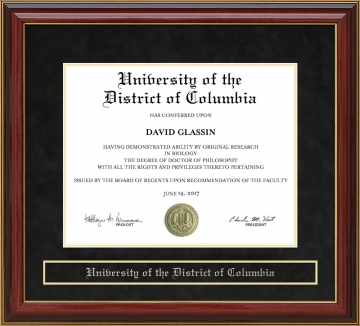 University of the District of Columbia (UDC) Mahogany Diploma Frame